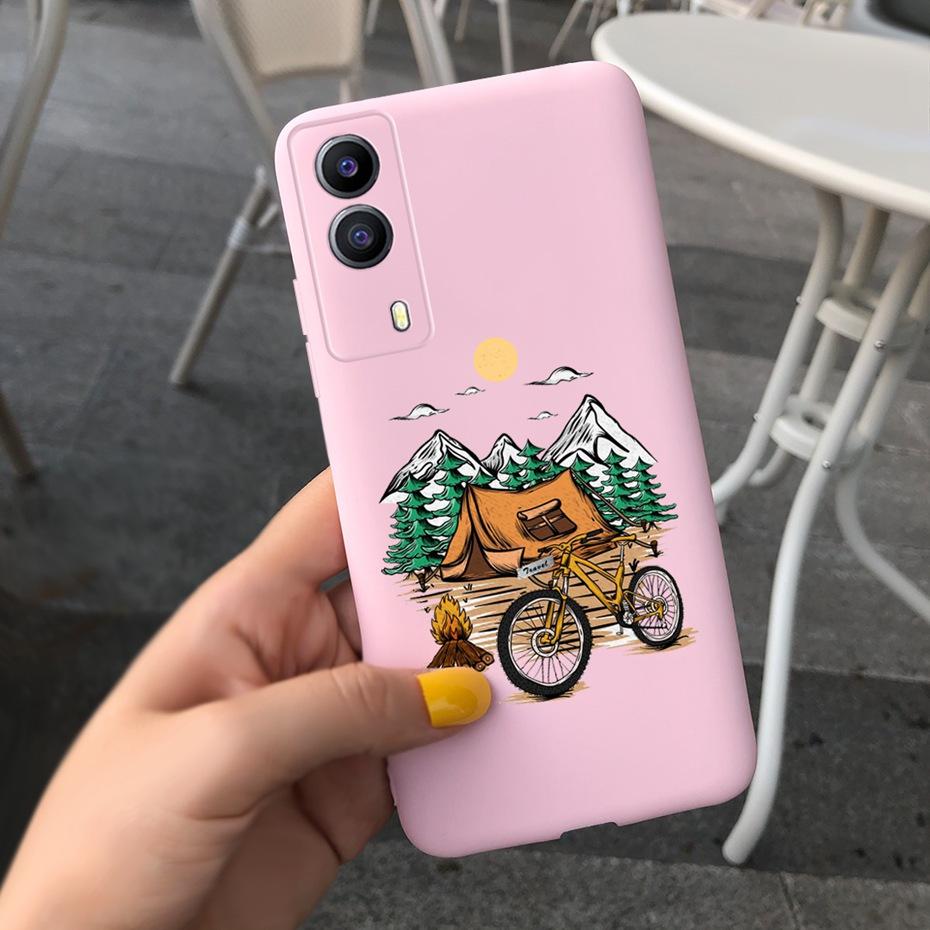 For Vivo Y53S 5G Case Vivo Y72 5G V2041 Phone Cover Silicone Cactus Soft Funda For Vivo Y52 Y 53s Y72 5G Sunflower TPU Bumper