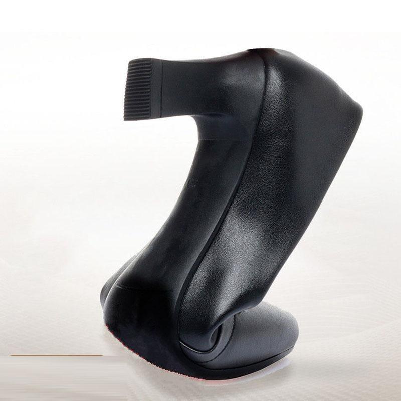 Черные кожаные туфли с острым носком, металлические украшения, неглубокий носок, женские туфли на среднем каблуке, туфли на высоком каблуке для работы в городе, модные однотонные простые повседневные туфли