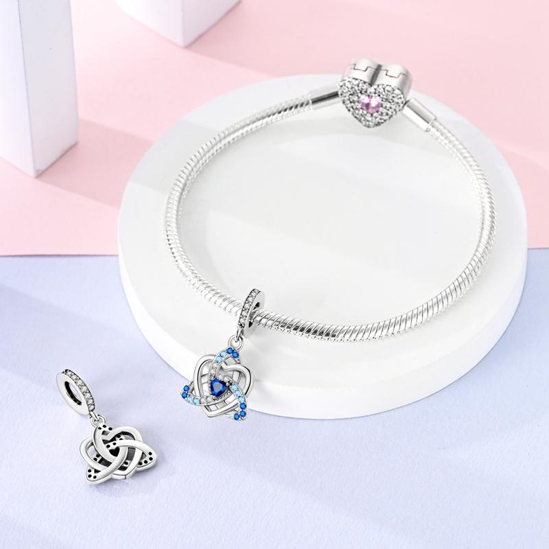 Подвеска Шарм Бусина Медь Синий Подвески Бесконечная Любовь Подходят для Оригинального Браслета Для Изготовления Ювелирных Изделий Подарок на День Святого Валентина