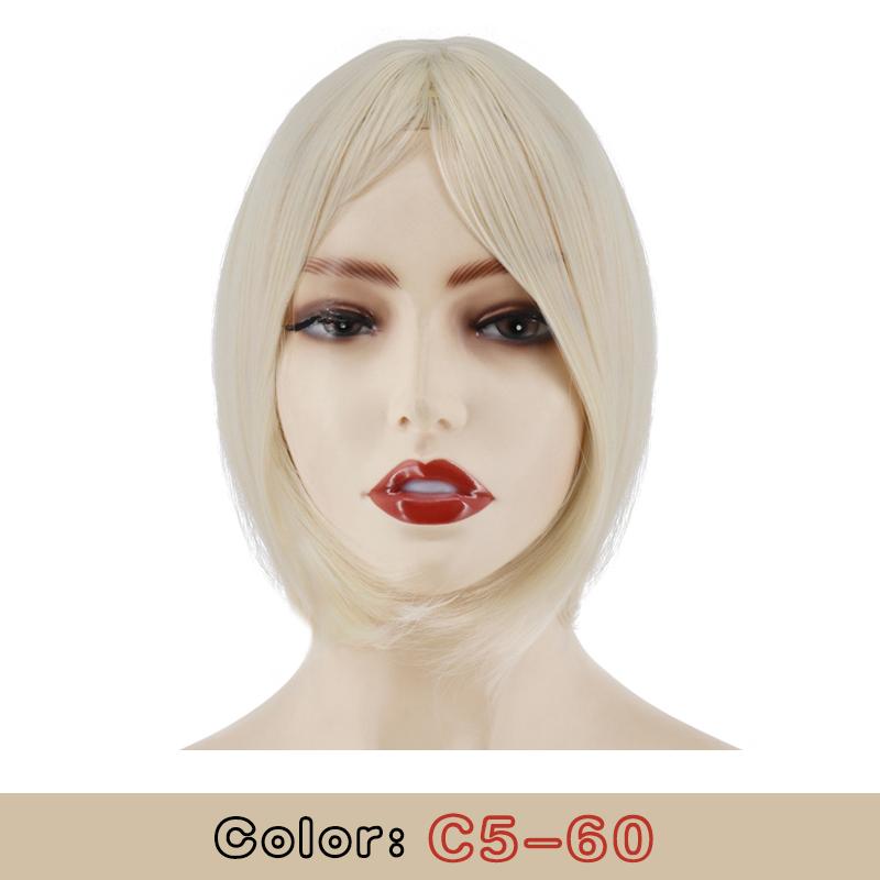 MISS WIG Синтетические короткие прямые парики для наращивания волос с челкой и 8-символьной челкой, парик на заколках для женщин для ежедневного использования