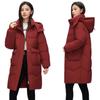Down Cotton-padded Women's Medium and Long 2025 New Fashion Angola Red Thickened Winter Cotton-padded Women's Coat