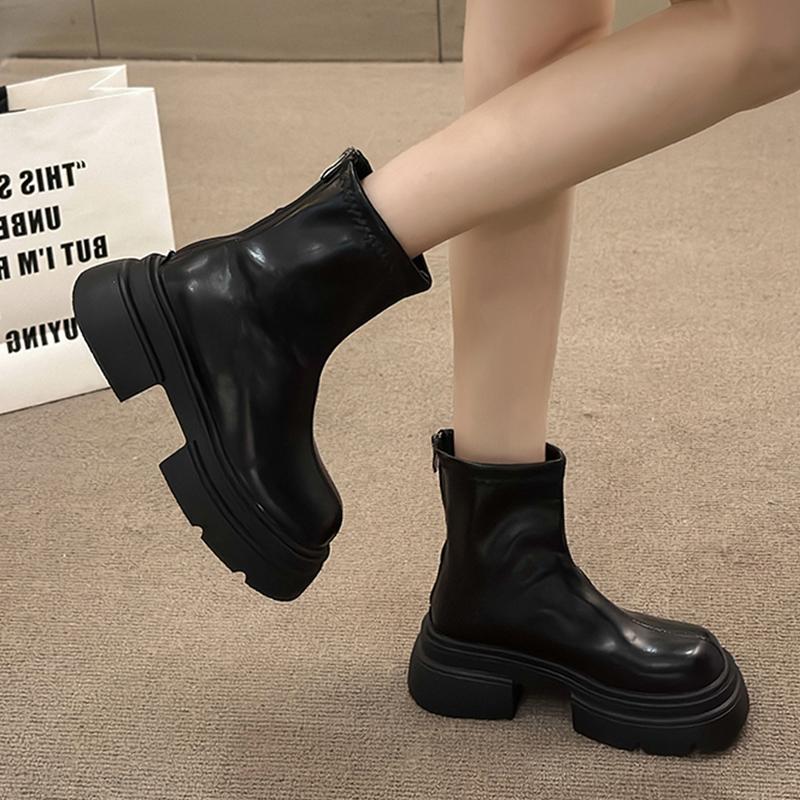 Массивные женские ботильоны, модные дизайнерские кожаные туфли на среднем каблуке для женщин, зимняя новая тенденция 2024 года, прогулочное платье в готическом стиле Botas Mujer