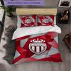 Monaco FC Themed Bedding 3Pcs Duvet Cover Set Decorative Bed Linen For Teen Room Home Decoration