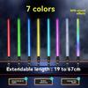 Меняющий цвет 7 цветов Детский красочный светящийся меч Игрушки 67 см Телескопический Музыкальный Лазерный меч Вращающаяся Игрушка для снятия стресса Подарок