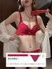 Small breasts gather underwear women's half cup shows large breasts, anti-sagging spring lace underwear bra set