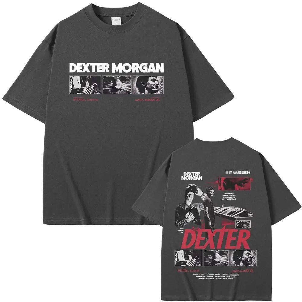 Ограниченная серия Графическая футболка Dexter Morgan Винтажный стритвир Extra Large Хлопок