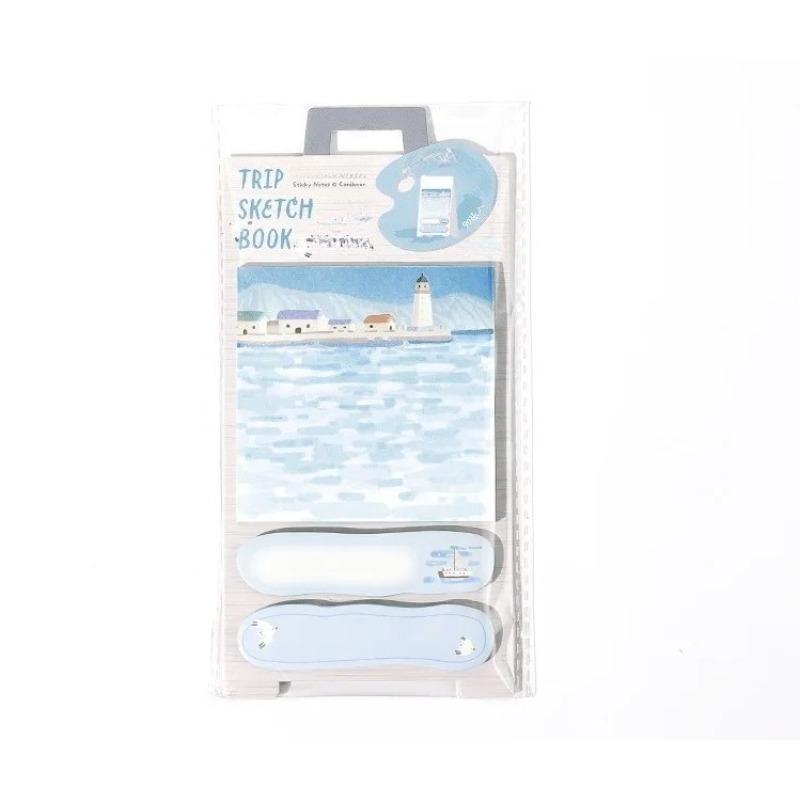 1 шт. Красивый дорожный блокнот для заметок с естественными пейзажами, многофункциональный планер, скрапбук, журнал, бирка для заметок, наклейка, декоративная этикетка, липкий блокнот