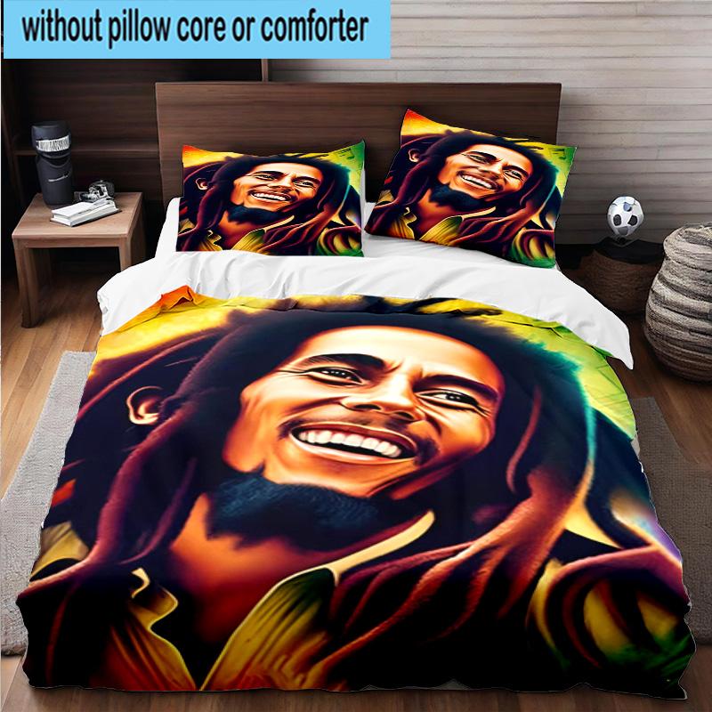 Bob music Vibrant Art 3pcs Bedding,Including 1pc Duvet Cover And 2pcs Pillowcases Perfect for Christmas,Ideal for Bedroom, Dormitory