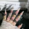 Изысканное кольцо Y2K с розовым камнем кошачий глаз: Стильный, Милый и Модный Пальцевой Аксессуар для Женщин