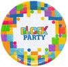 Talerzyki Papierowe Klocki Urodziny Party 18 Cm