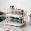 Water Cup Storage Rack with Tray Double-layer Tea Cup Coffee Storage Rack Water Cup Glass Tabletop Tray Drain Shelf