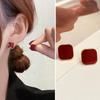 Квадратные серьги винно-красного цвета с глазурью: Модные высококачественные серьги-гвоздики 2022 года для женщин с серебряной иглой.