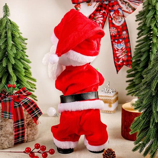 Счастливая Тверкающая Кукла Санта Клауса Забавная Танцующая Анимированная Рождественская Плюшевая Игрушка Электрическая Музыка Поющий Санта Клаус Рождественские Украшения