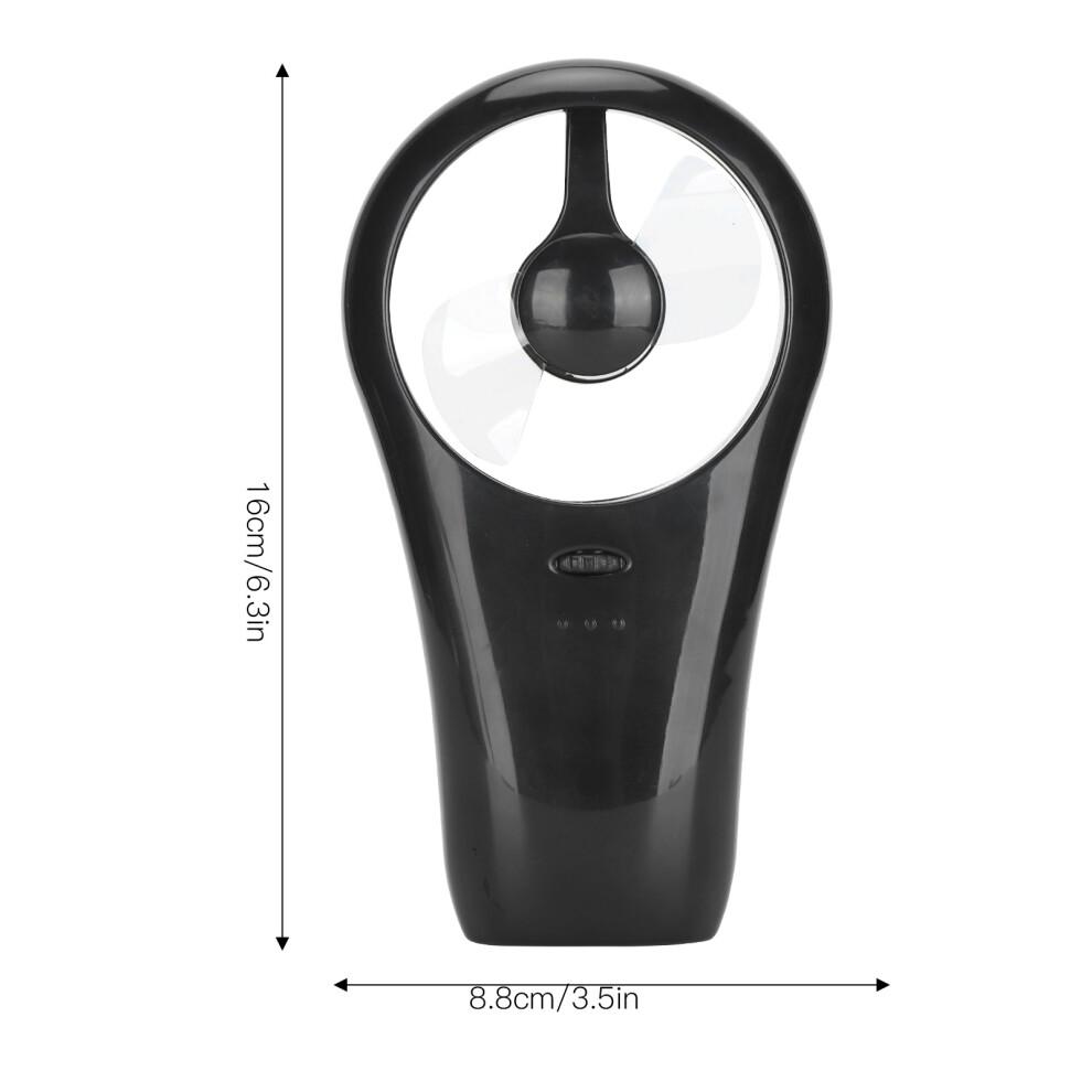 Mini Handheld Fan Portable 16x8.8x3.5cm USB Battery Noiseless Black