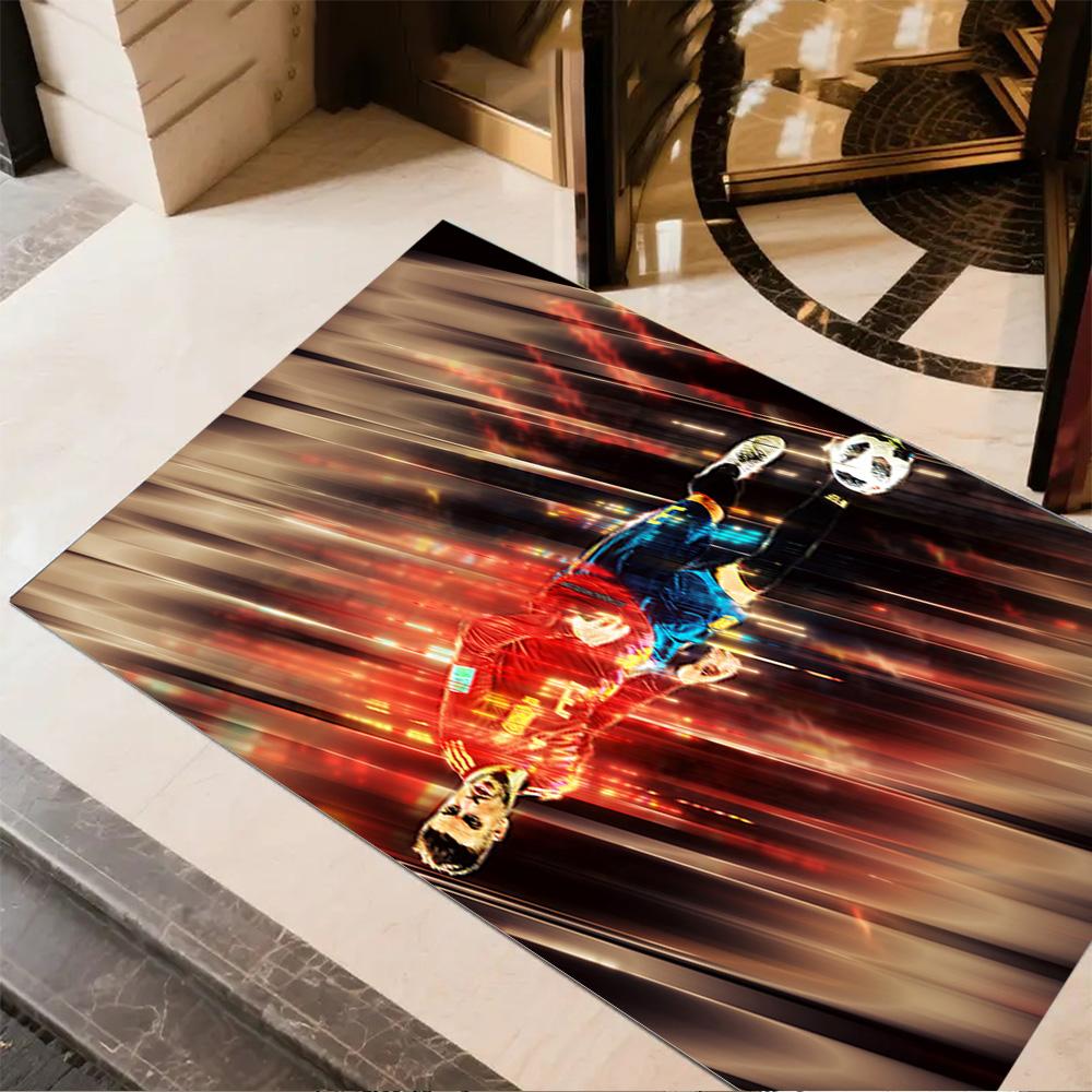 Football Player Action Area Rug Design for Study room Entryway Dining Room Balcony Antislip Carpet Decorate Offices Best for Christmas