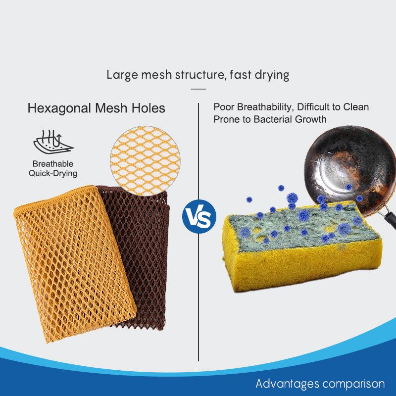 3/5/10 шт. сетчатая салфетка для мытья посуды многоразовая скребок для кастрюль сковородок посуда сверхплотное волокно многоцелевая губка не царапает сменная стальная вата