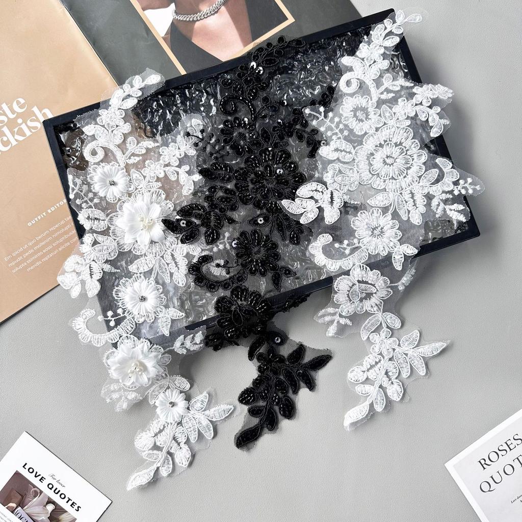 Heavy Industry Handmade Bead Strand Decoration Pair Decal Clothing Dress Wedding Accessories Cloth Stickers Accessories