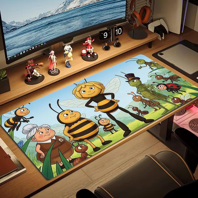 Maya the Bee Print Cushion Non-slip Laptop Tablet Big Mousepad XXL Mat Mini PC Playmat With Lock edge