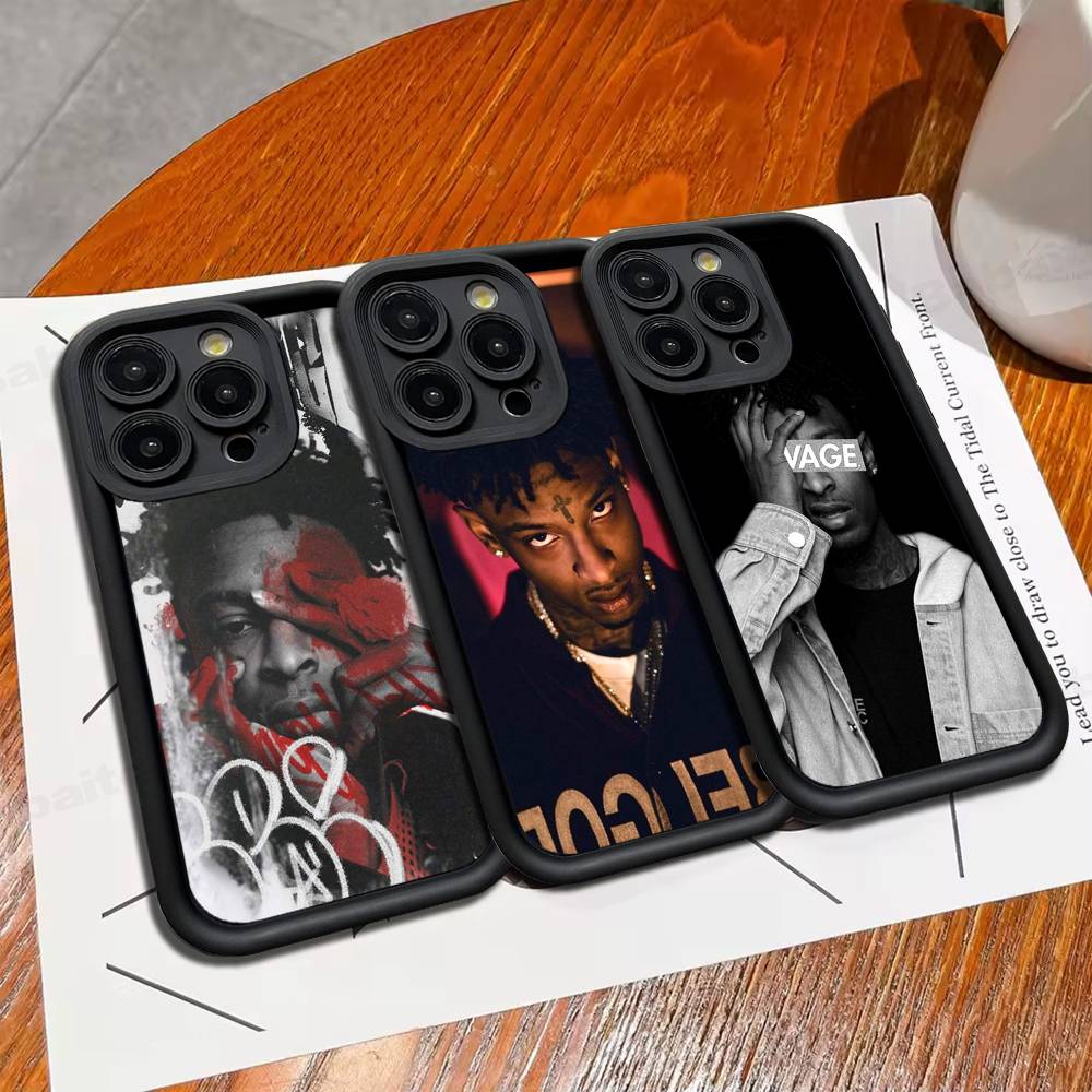 Рэпер 21 Savage Для iPhone 17 Pro Max 16 15 14 13 12 11 Plus Черный Мягкий Чехол для Телефона