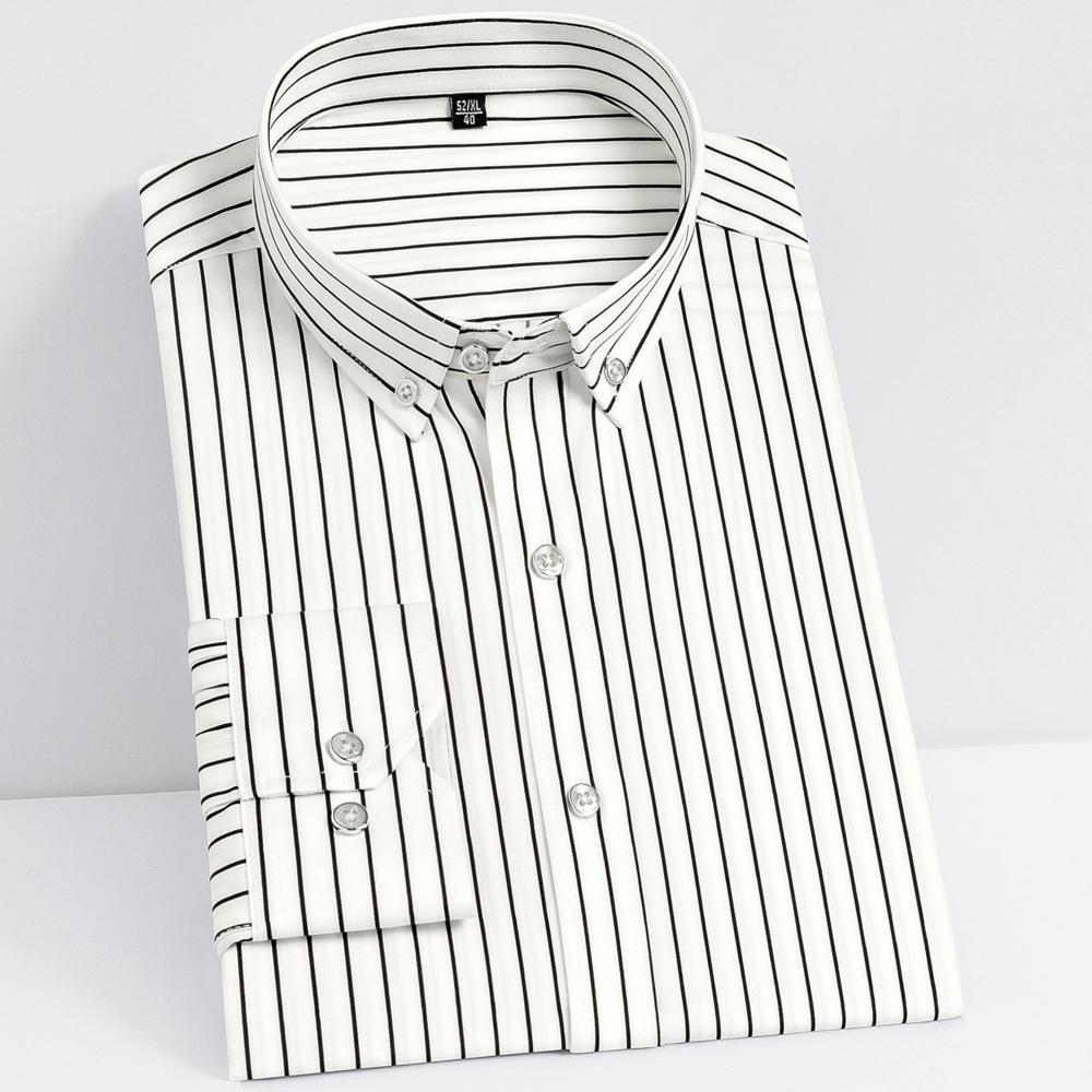 Мужская рубашка с длинными рукавами в полоску