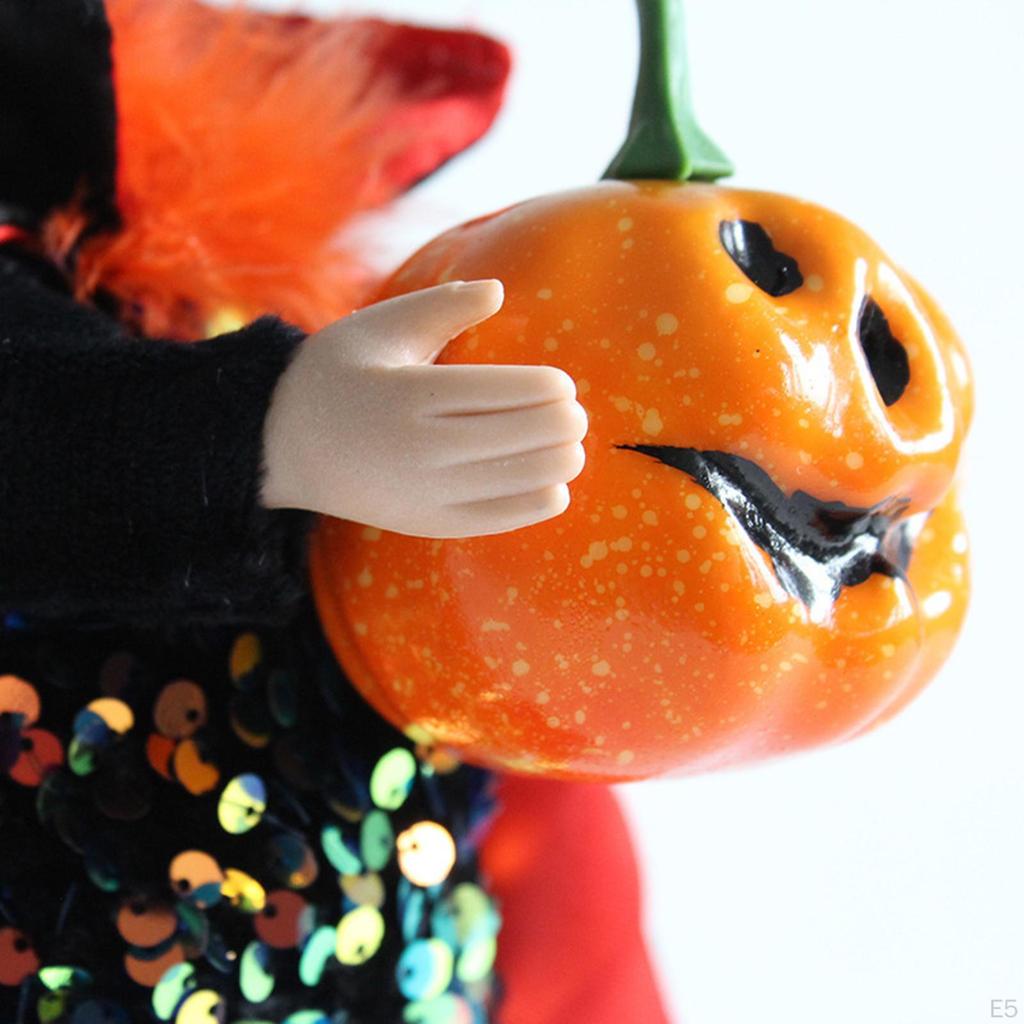 Pumpkin Decorative Doll Cloth Figurine Ornament for Halloween Office Outdoor Garden Props Decor