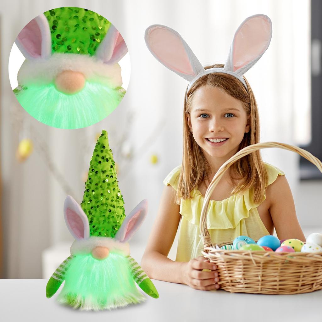 Пасхальные блестки Кролик светящаяся кукла Праздничные украшения Пара Кролик Гном Кукла Украшения