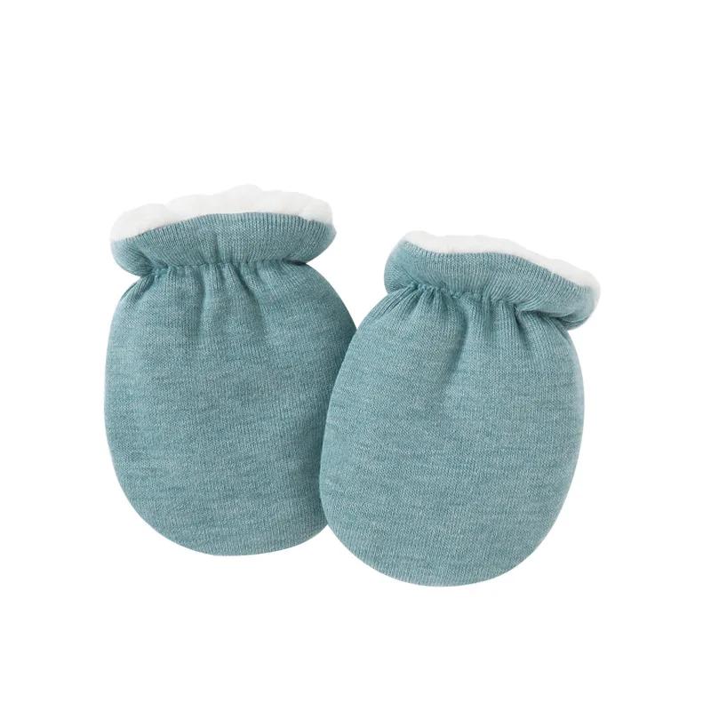 Warm Wool Newborn Mittens for Boy Girl Candy Solid Color Toddler Glove Autumn Winter Anti-scratch Face Cashmere Baby Glove