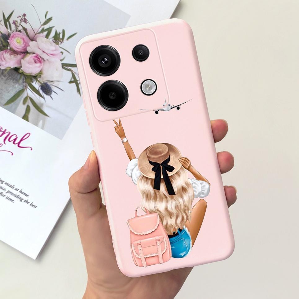 Для Xiaomi Poco X6 Pro 5G Чехол Poco M6 Pro 4G Обложка Цветок Бабочка Гелевый Бампер Coque Мягкий Силикон Fundas Для PocoX6 PocoM6