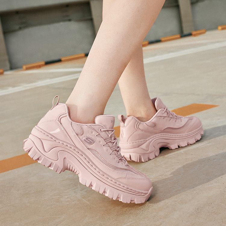 Skechers Hi-Ryze Медовый Торт Обувь Сладкий Крутой Модный Тренд Амортизация Износостойкие Увеличение Роста Низкие Папины Кроссовки Женская кроссовка 177223-ROS