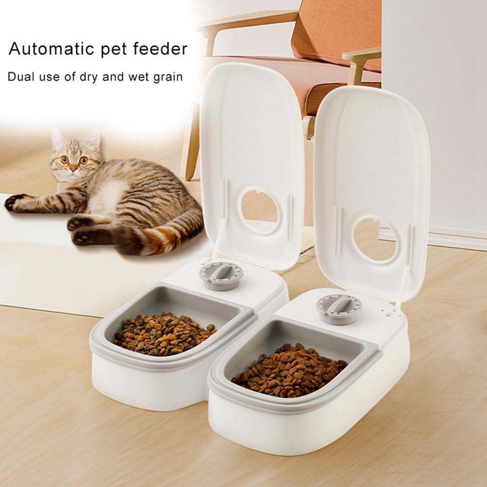 Automatic Pet Feeder Smart Cat Food Dispenser For Wet and Dry Food Dispenser Timer Bowl Auto Feeder For Cat 2 Meals