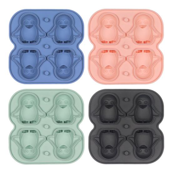 Penguin Shape Ice Tray Mold Non-stick Reusable Ice Cubes Silicone Whiskey Ice Penguin Mold Kitchen Accessory