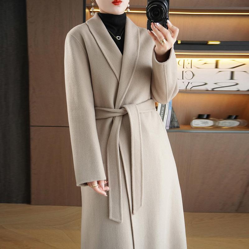 100% Wool Women Coat MODERN NEW SAGA Autumn Wool Long Coat Handmade Pea Coat Winter Warm Wool Long Jacket Overcoat