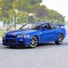 Welly 1/24 Nissan Skyline GTR R34 Сплав Модель Спортивного Автомобиля Литые Металлические Гоночные Автомобили Транспортные Средства Модель Симуляция Детские Игрушки Подарок