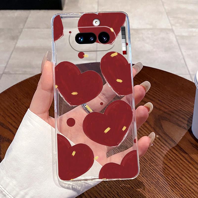 Гелевый чехол для Nothing Phone 4A Capa Coque Прозрачный силиконовый мягкий ТПУ задняя крышка Милый кот Кролик Сердце Защитный чехол Fundas
