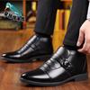 Men's Shoes Winter Velvet Warm Cotton Leather Shoes Cowhide Non-slip Middle-aged and Elderly Shoes Men's Cotton Shoes Men