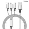 Nylon Braided Wire Phone Charger Cable Quick Charge Universal 3-In-1 Fast USB Charging Cable