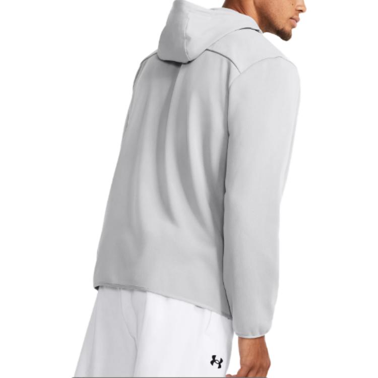 Under Armour Свободная мужская куртка на молнии с капюшоном и длинными рукавами, верхняя одежда, серая 1378824-011