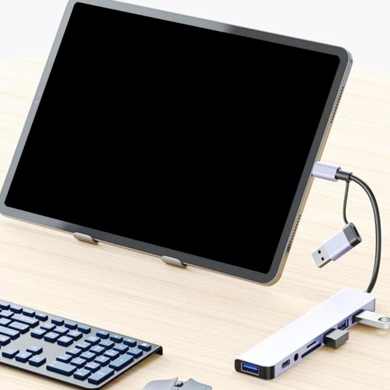 8-IN-2 USB C+USB3.0 Hub 8 Port USB Splitter Extended 3xUSB2.0+1xUSB3.0+1xType C Card Reader Adapter for PC Keyboards