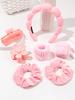 Spa Headband and Wristband Set Skin Care Headband for Wash Face Face Hair Clips for Thick Hair Cute Fluffy Sponge Bubble Makeup