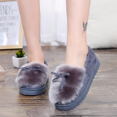 Плюшевые женские домашние тапочки с мехом, теплые модные женские зимние тапочки из хлопка, зимняя женская обувь ghn8