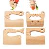 Toddlers Cooking Toys Cat Fish Wooden Knife Cutting Fruit Vegetable Chopper Kitchen Safe Knives Toy Montessori Education Tools