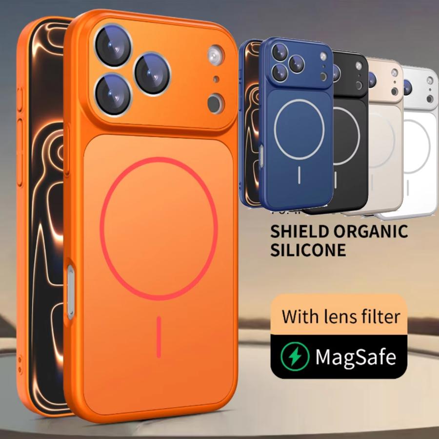 Нано Матовое Стекло Защиты Линзы Магнитный Чехол Для iPhone 17 Air 16 15 14 13 Pro Max Телефон Magsafe Роскошный Жесткий Чехол