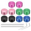 Uxcell 10pcs Footswitch Toppers Guitar Pedal Button Caps Metal Footswitch Top Covers Inch Multicolor for Guitar Effect Pedal Buttons Green Gold Pink