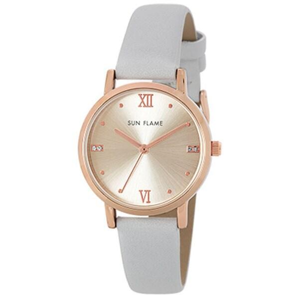 J-AXIS Women's MJL-B10-GY (Fashion Watch Women's Sun Flame) Round Watch Gray Alloy Analog