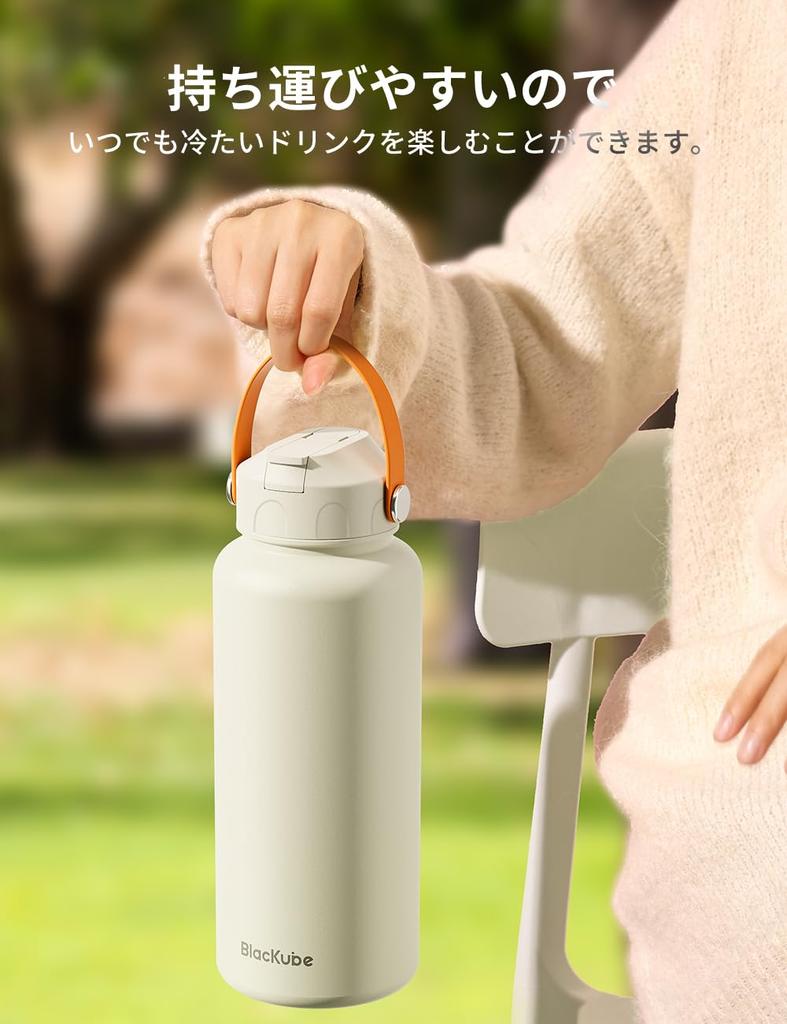 Бутылка для воды Blackube 1 л Вакуумная с двойными стенками Спортивная Большая из нержавеющей стали Идеально подходит для девушек и водителей такси и людей, которые любят путешествия на открытом воздухе