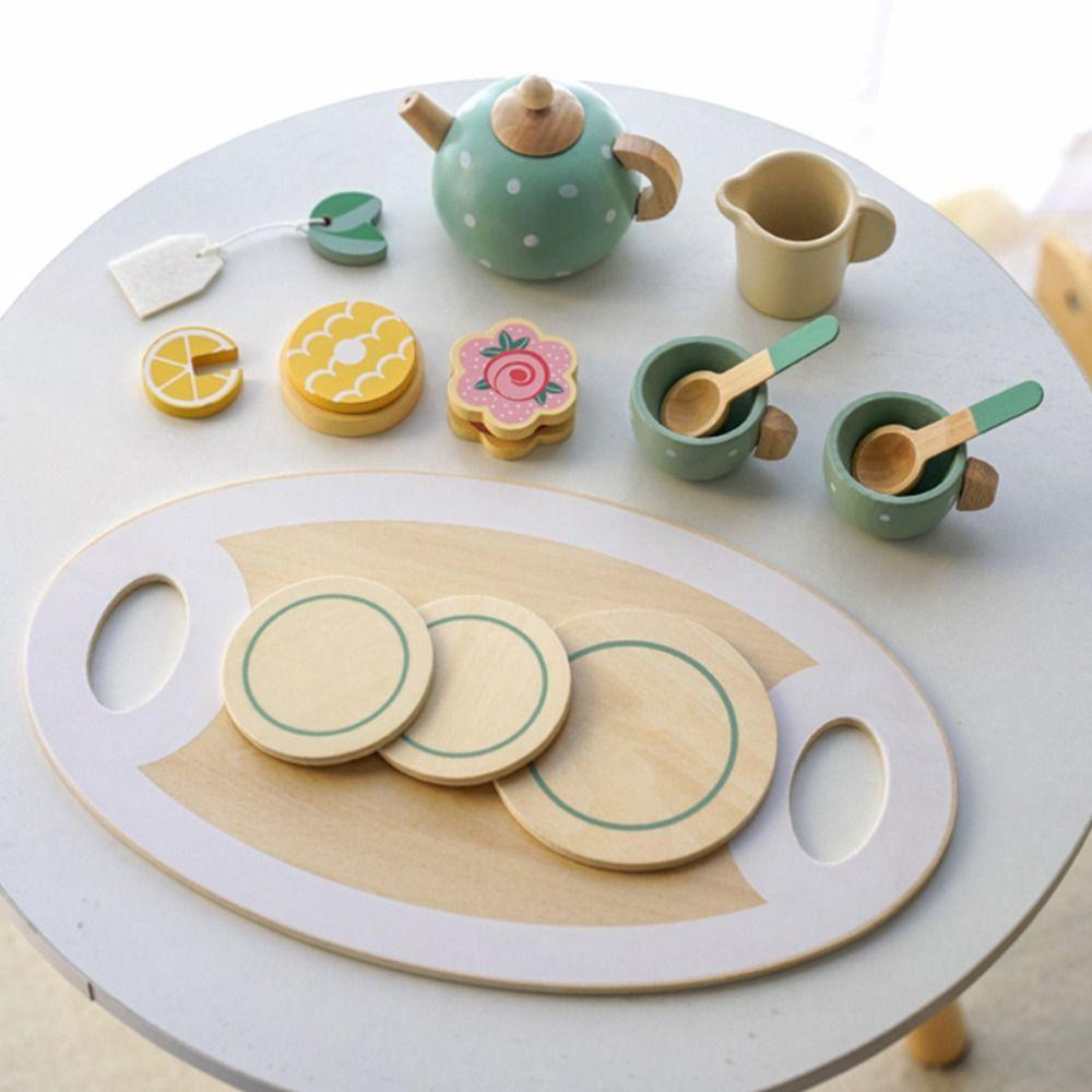 Food Afternoon Tea Set Toy Timbered Early Educational Toys Children Toys