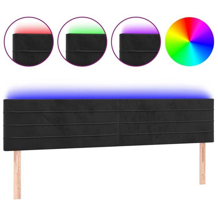 VidaXL LED Headboard Bedroom Furniture Double Bed Accessory Head of Bed Frame Interior Black 3121820