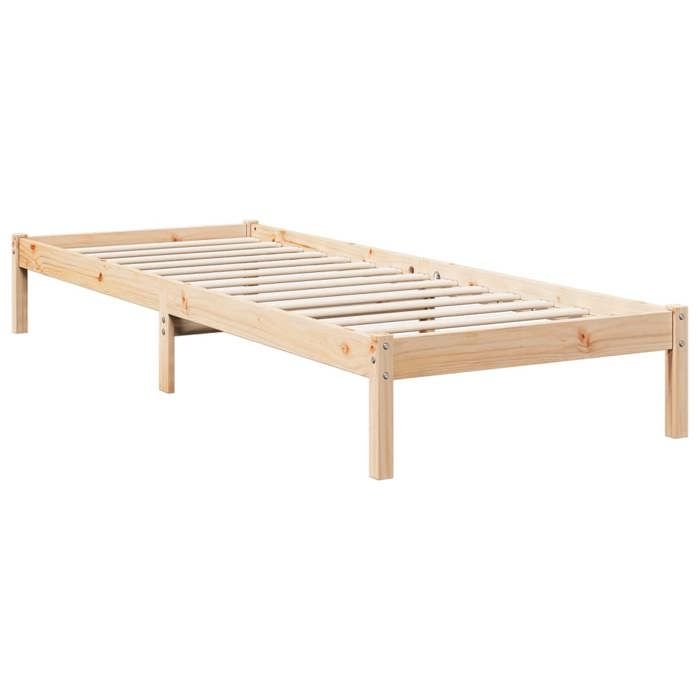 VidaXL Cadre de lit extra long sans matelas 80x220 cm bois massif pin, lit, meuble de chambre, lit en bois, lit simple, 852414