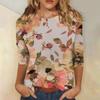 Рубашки с рукавом 3/4 для женщин, милые топы, футболки с рисунком, блузки, повседневные базовые топы больших размеров, пуловеры