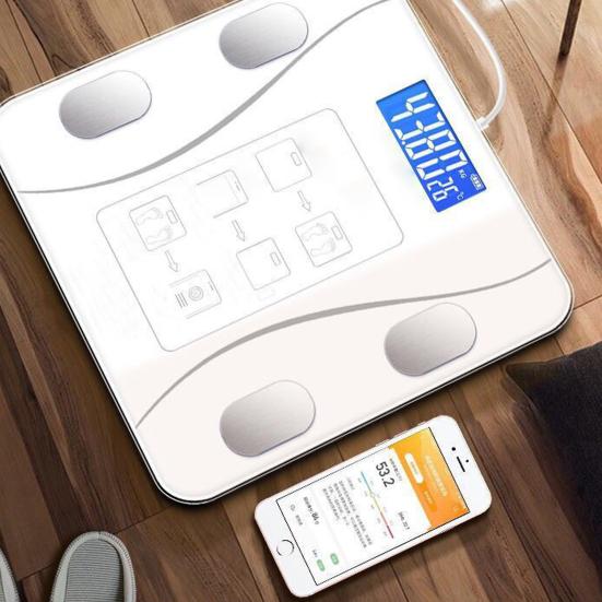 Smart Weight Scale with LED Display 150kg Max. Heavy Duty Rechargeable Digital Scale Accurate Bathroom Body Weight Fat Scale